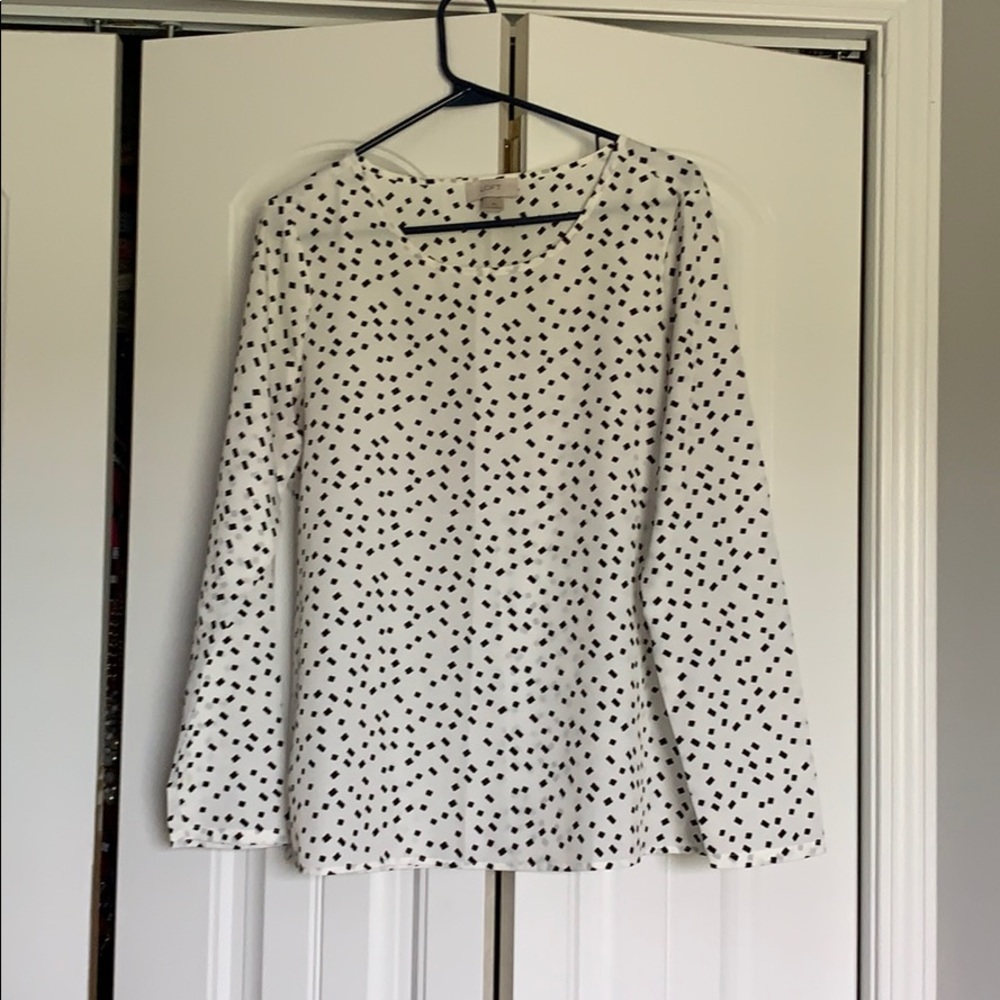 Loft long sleeve confetti blouse